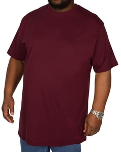Bigdude Plain Crew Neck T-Shirt Burgundy Tall